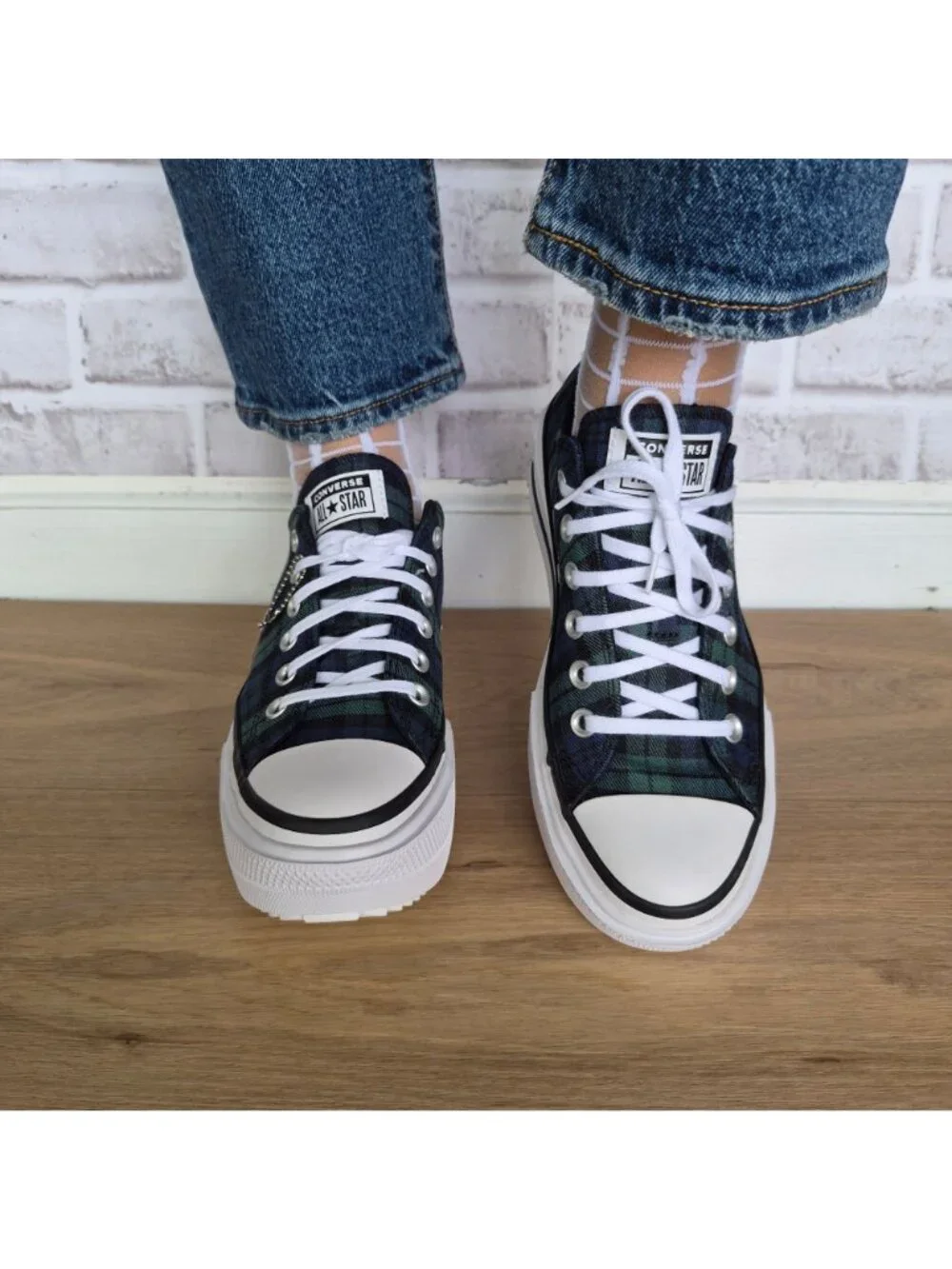 ⭐Converse Lift Double Stack Platform Plaid 10 Womens Shoes Sneaker Black A16517C